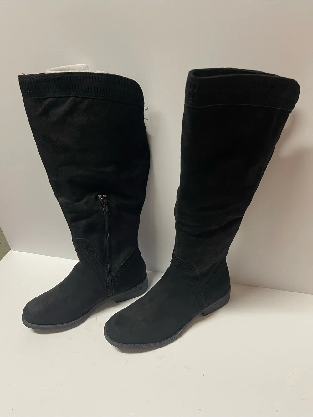 American Rag Women's Tamar Boots Black Micro Suede #kneehigh #suede